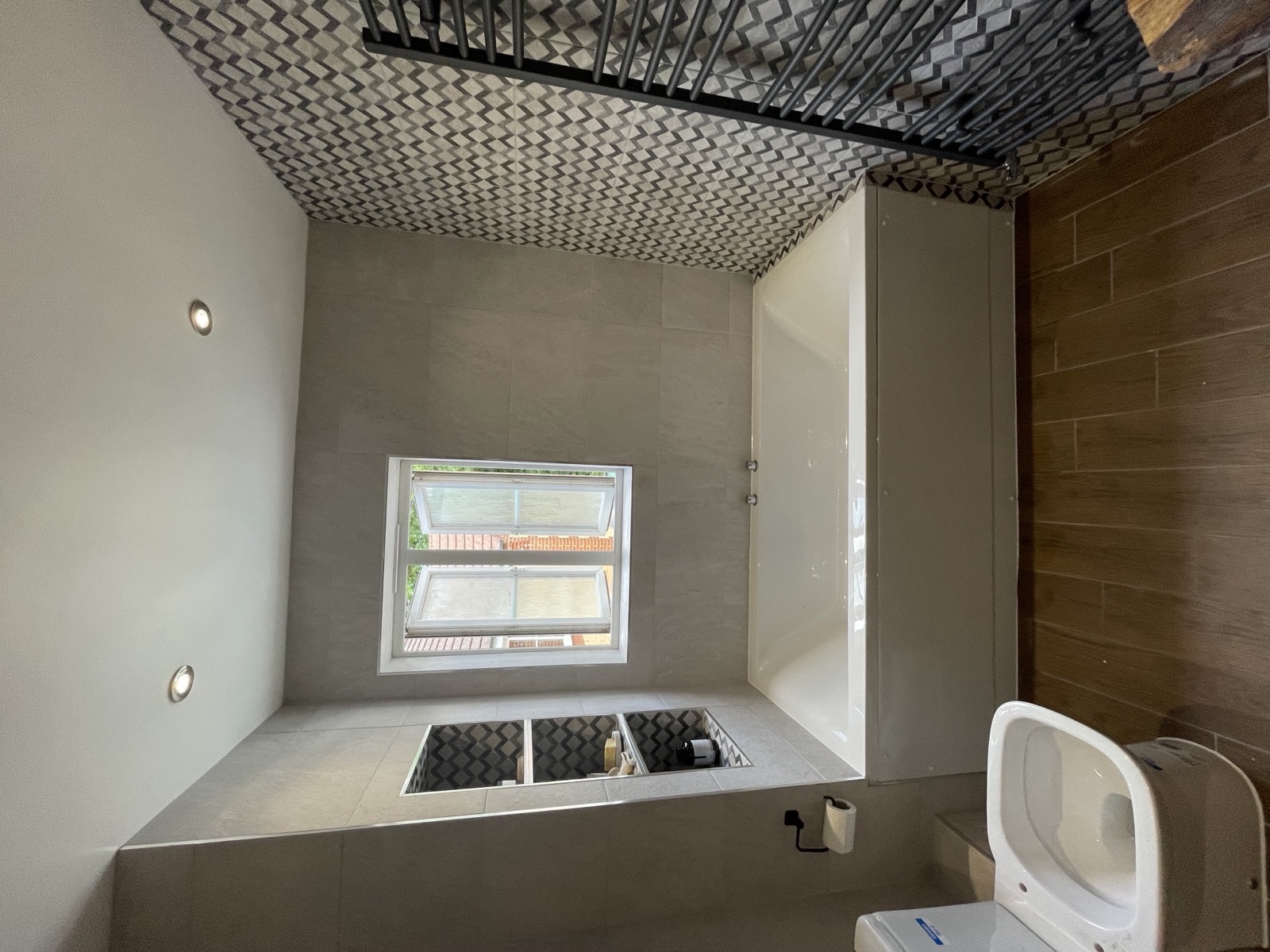 Faversham bathroom project after tiling
