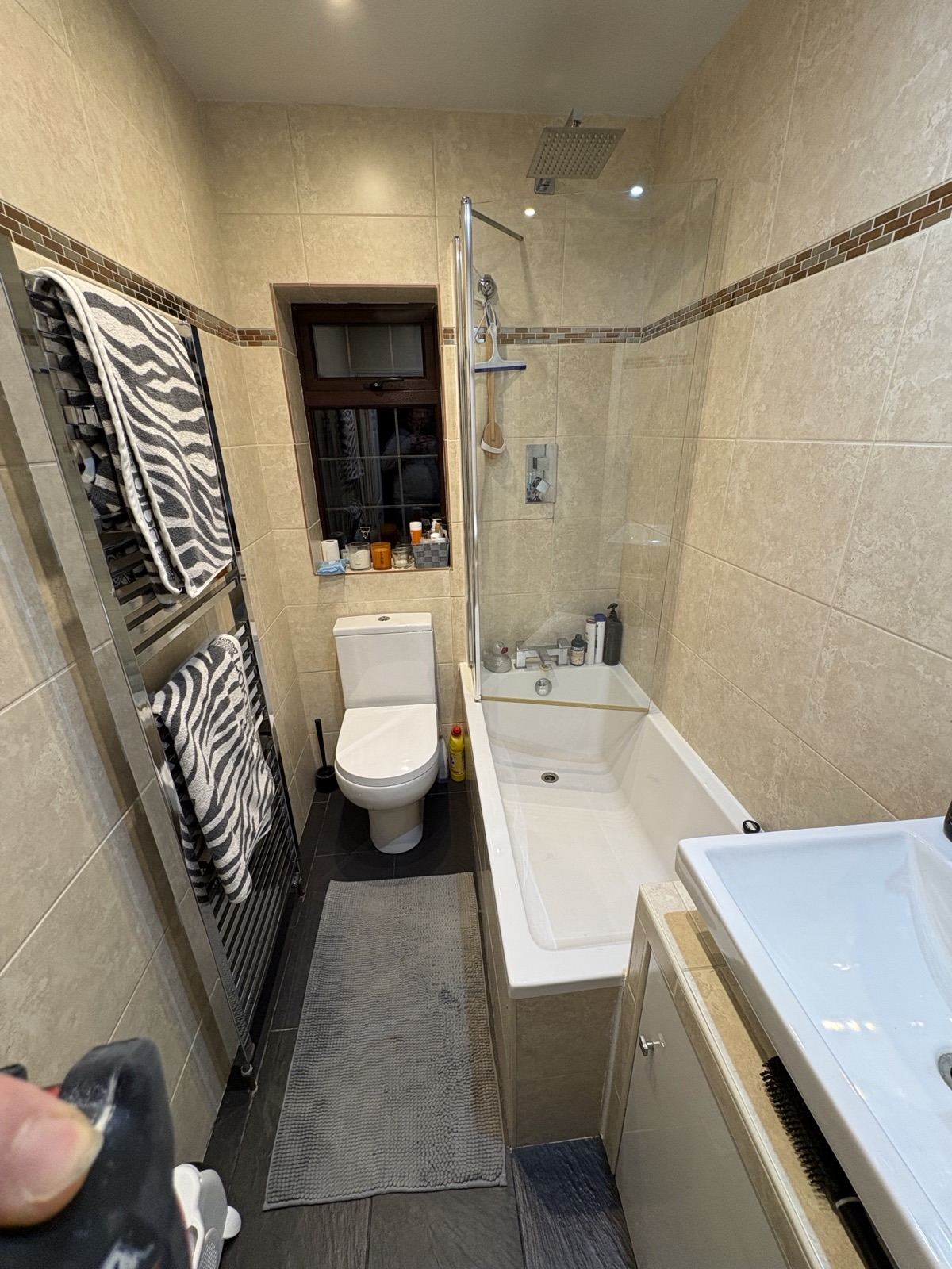 Narrow bathroom before renovation work