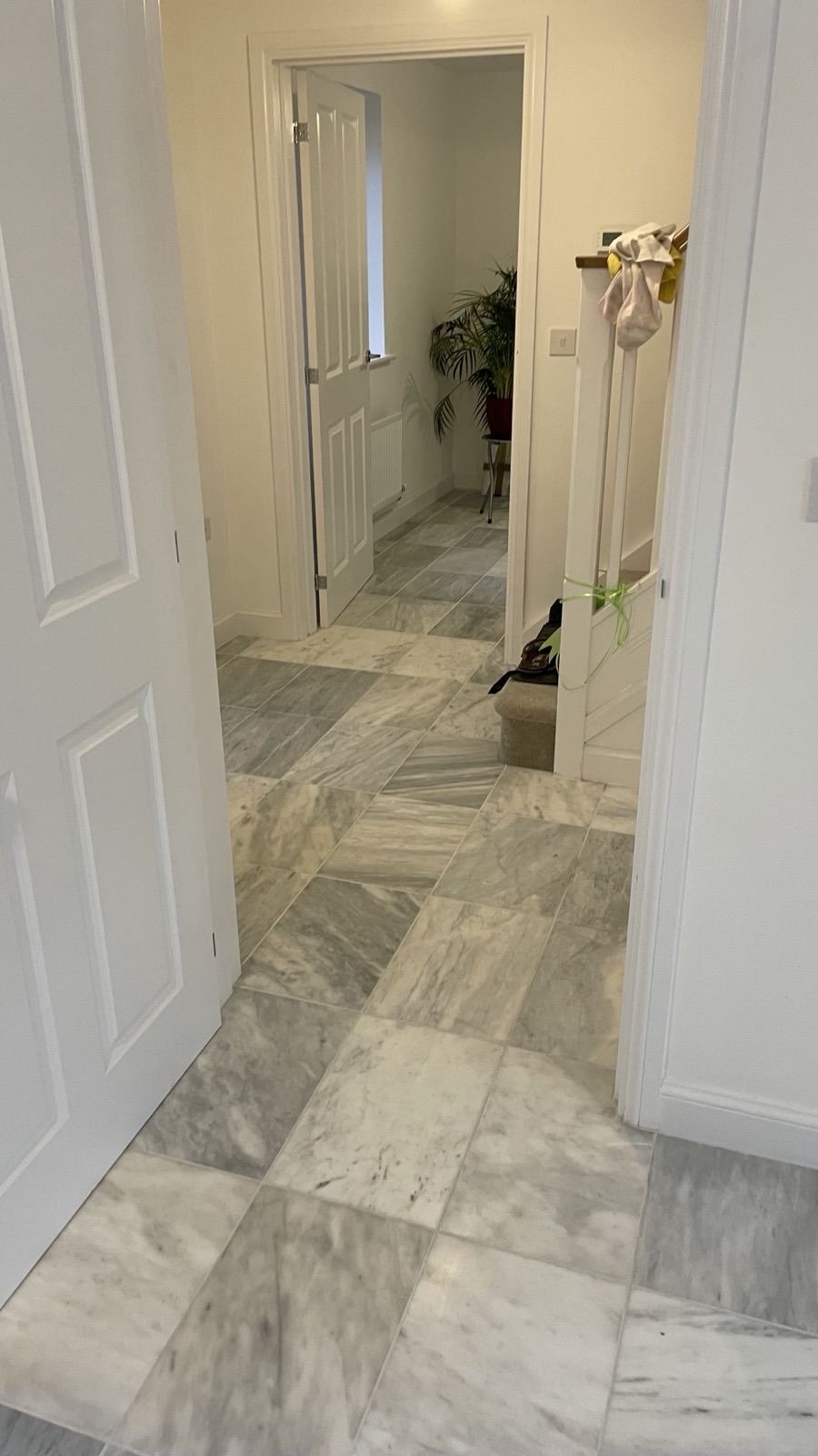 Natural stone tiled floor